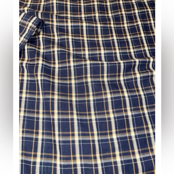 Christopher Rand dark plaid Western Shirt Blue Tan Rockabilly Pearl Snap up 1970 - Picture 2 of 11